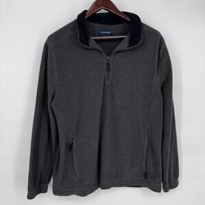 Saddlebred Sweatshirt Mens Medium Gray 1/4 Zip Fleece Pullover Mock Pockets